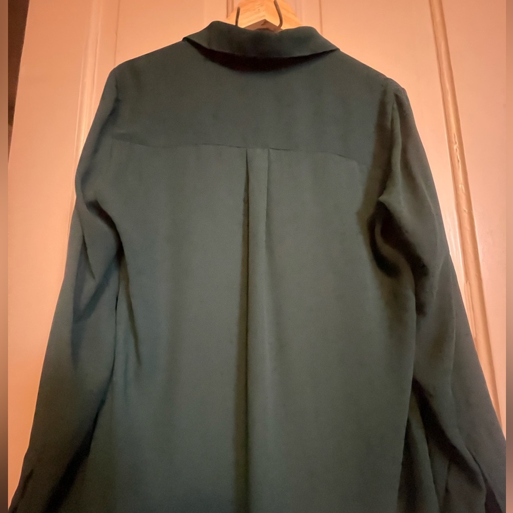 Express Long-Sleeve Button Front Button Green Blo… - image 11
